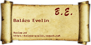 Balázs Evelin névjegykártya