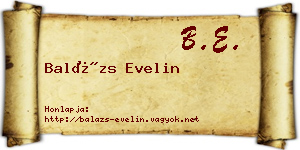 Balázs Evelin névjegykártya